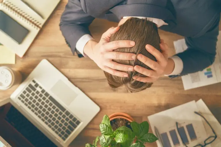 businessman in panic