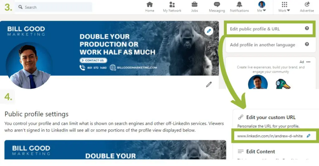 5 Personalize the Linkedin URL 2