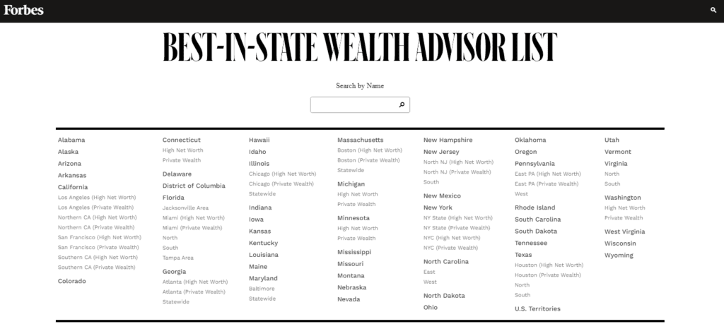 Financial Advisor Forbes Best in State for Linkedin
