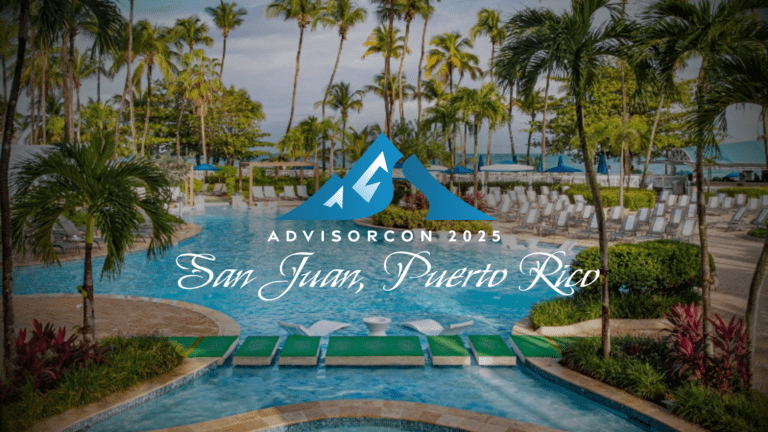 Resort in puerto rico with the advisorcon 2025 logo over it